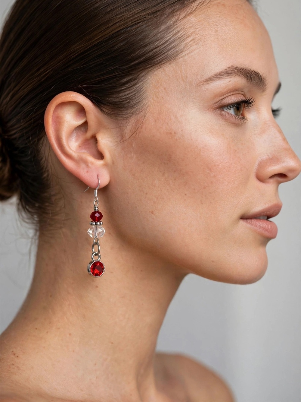 Handmade Elegant Red Crystal Drop Earrings - Women Jewelry